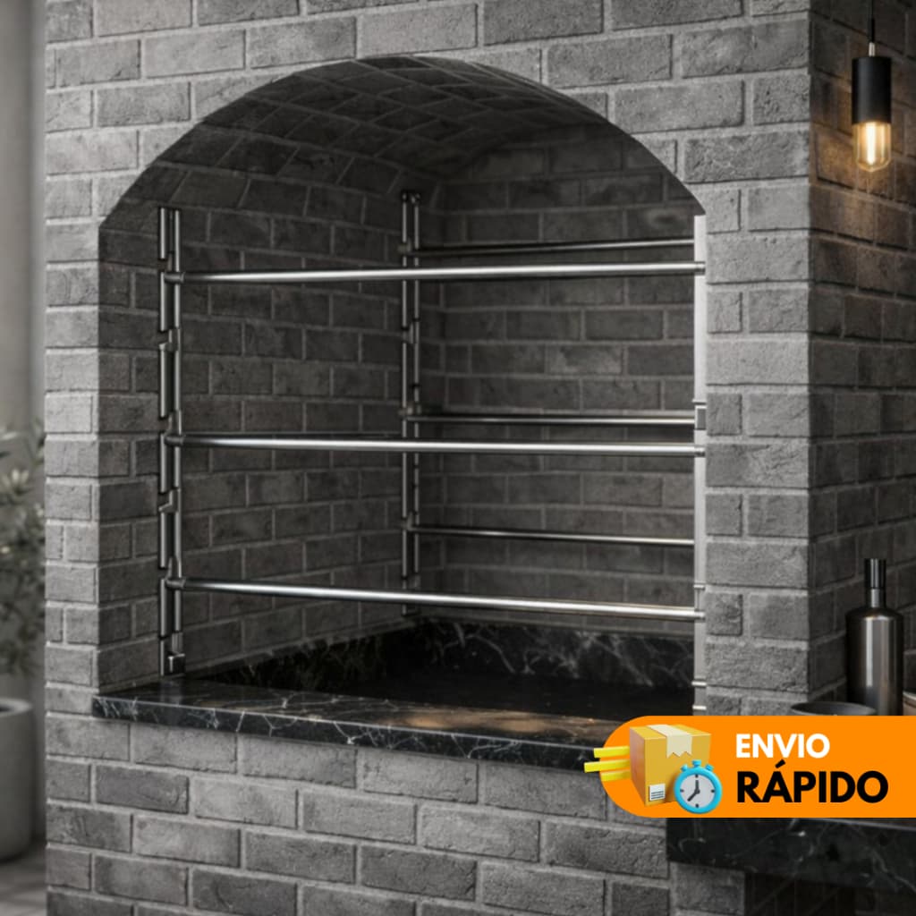 Suporte para Churrasqueira de Inox Apoio para Grelhas e Espetos