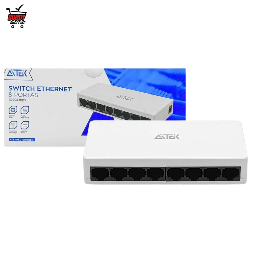 Switch Gigabit-ethernet 1000mbps 8/5 Portas Rj45 Trnasmissão Até 100m