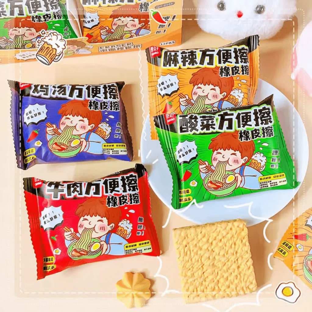 Borracha Fofa Lámen Miojo Importado – Material Escolar Criativo Kawaii