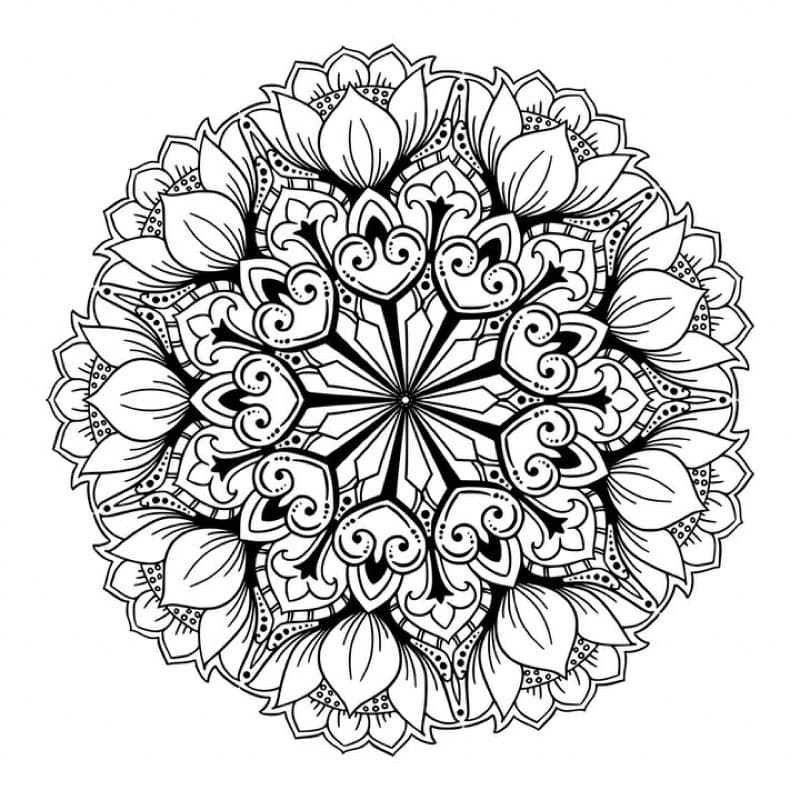 Kit 100 Desenhos Mandalas para Colorir - Folhas Soltas A5 Anti Estresse Relaxar a Mente Passa Tempo!