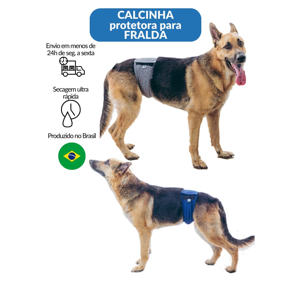 Protetor para fralda de cachorro reutilizável e lavável Tamanho 0 até 7