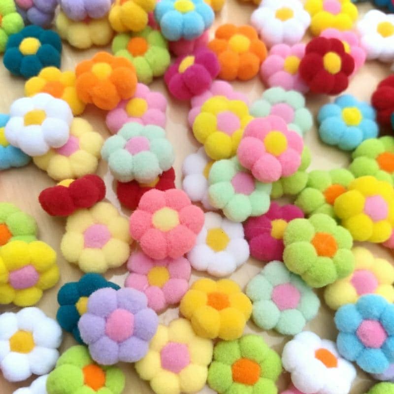 Flor de Pompom Pet - 5 pares