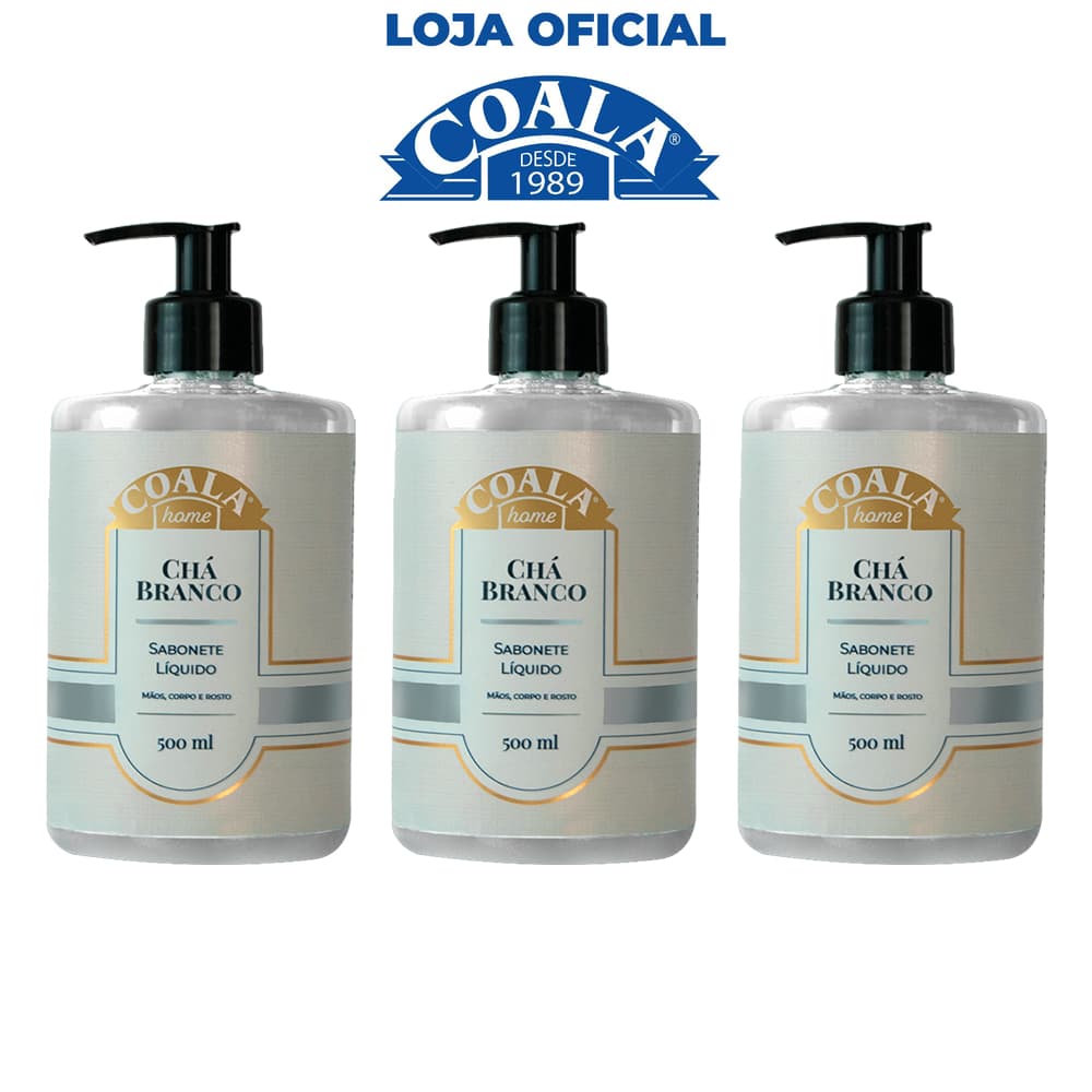 Kit 3 Unidades Sabonete Líquido Chá Branco 500 ml