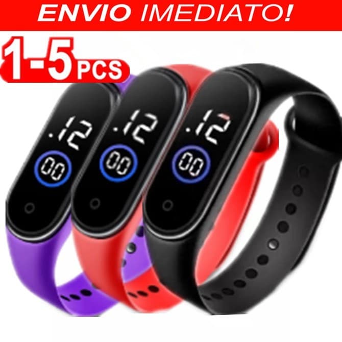A prova água Relógio m4 digital led Esportivo infantil feminino masculino Unissex