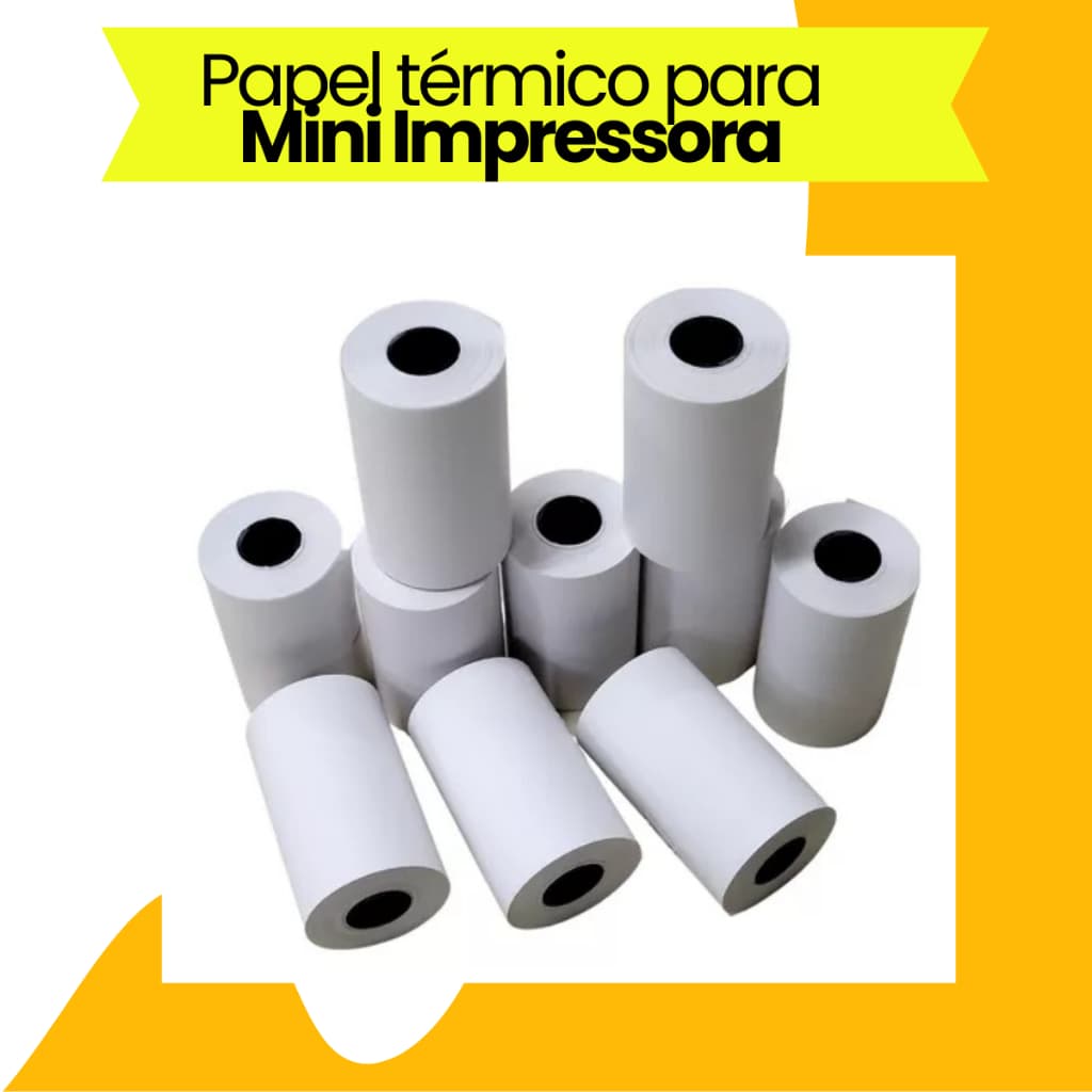10 Bobina Térmica 58mm para Mini Impressora – Alta Qualidade
