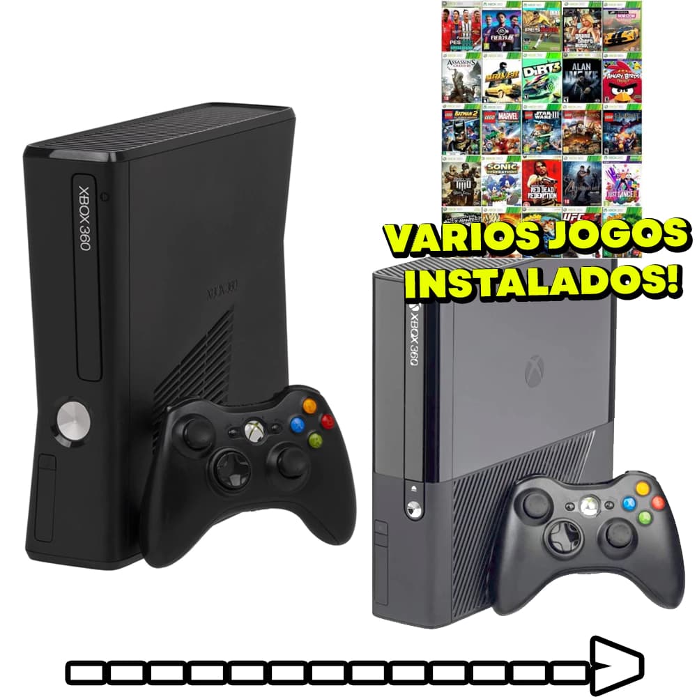 Xbox 360 Slim/Super Slim RGH + HD de Jogos