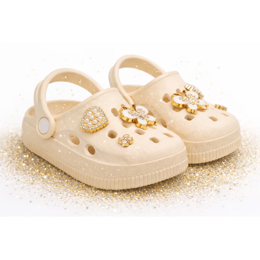 Sandália babuche Infantil menina feminina bottons removíveis pérola strass luxo lançamento