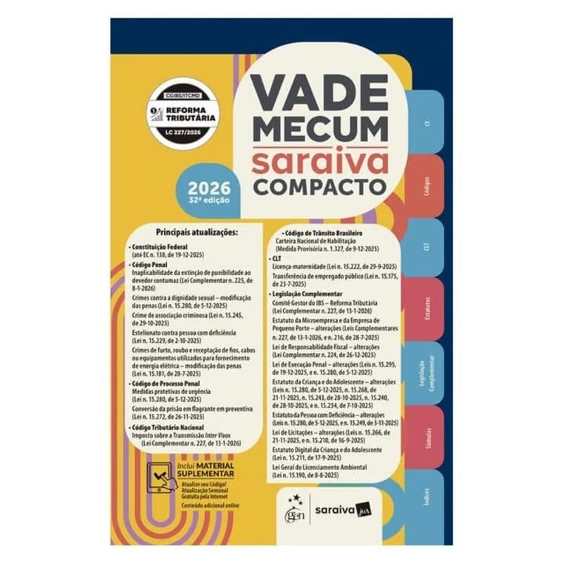 Vade Mecum Saraiva Compacto – 32 Edicao 2026