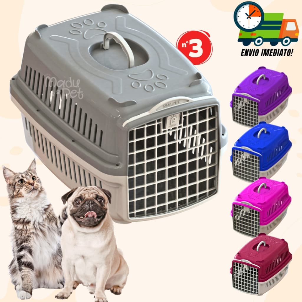 Caixa de Transporte Para Cães e Gatos até 16kg N03 Resistente Viagem MMA PET Promoção Envio Imediato