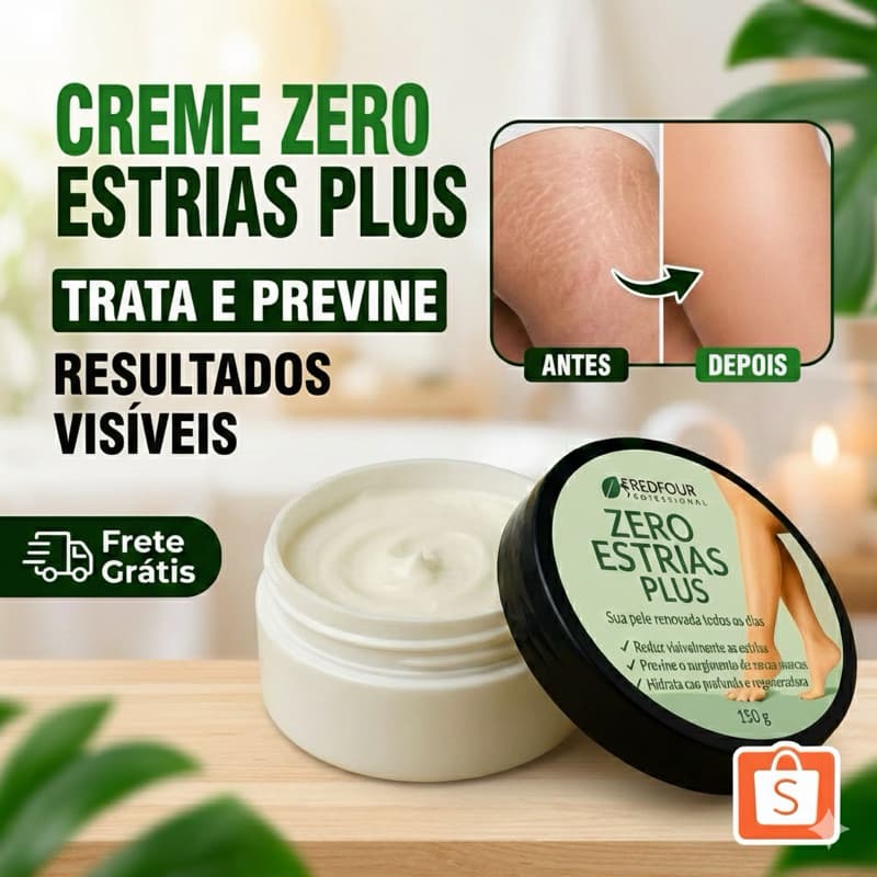 Creme Removedor Anti Estrias Zero Estrias Plus 150g RedFour - Tratamento Intensivo Pele Renovada e Sem Marcas - Academia