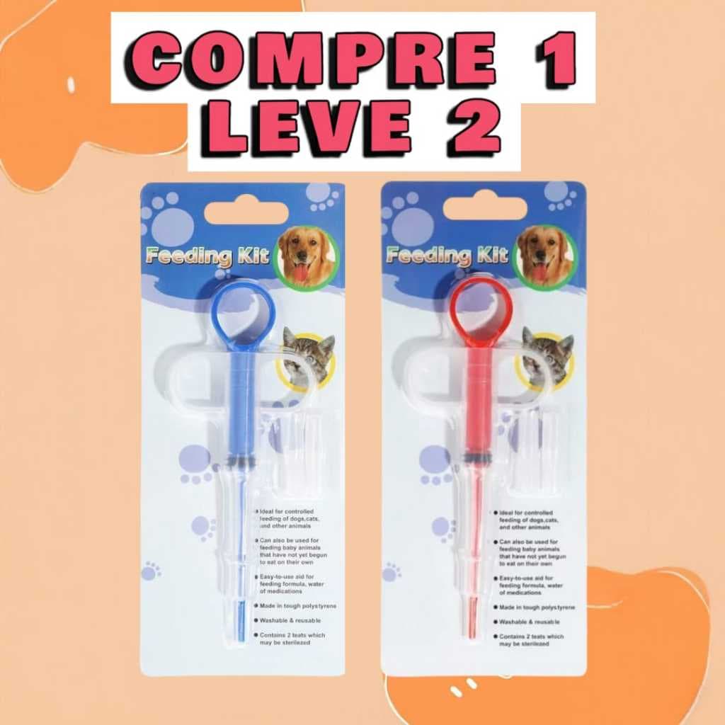 Seringa Aplicador de Remédios Comprimidos Pet Cachorro Gato