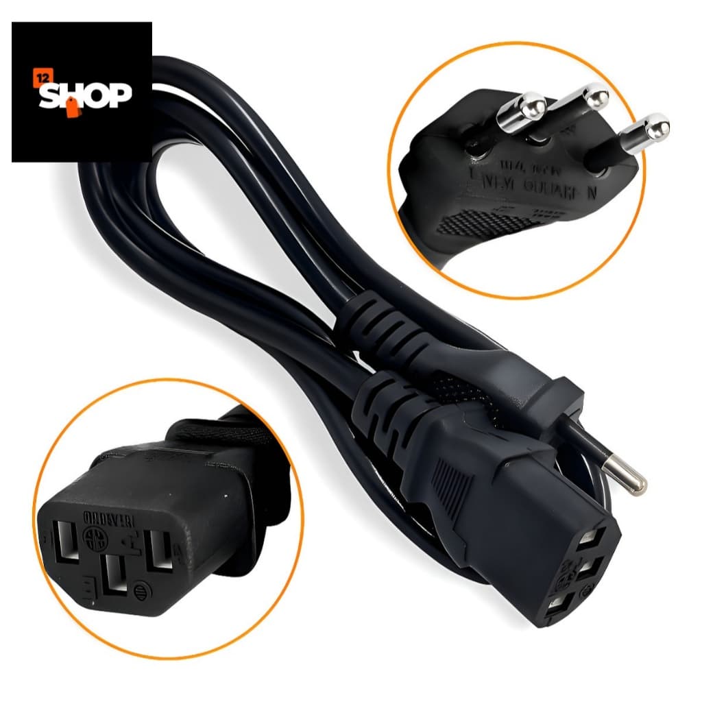 Cabo Força Tripolar 1,50m Fonte Pc Televisão Monitor Panela