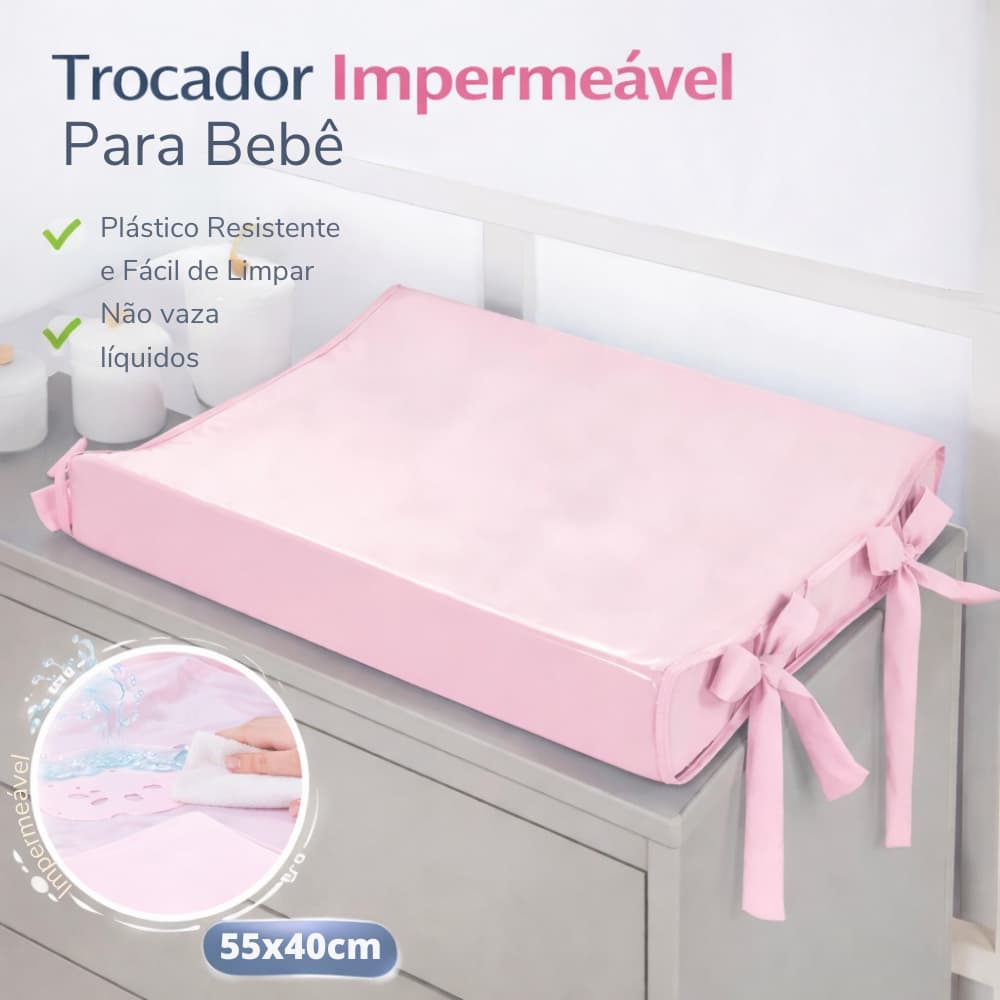 Trocador de Comoda Impermeável Para Bebê Troca Fraldas Plastificado