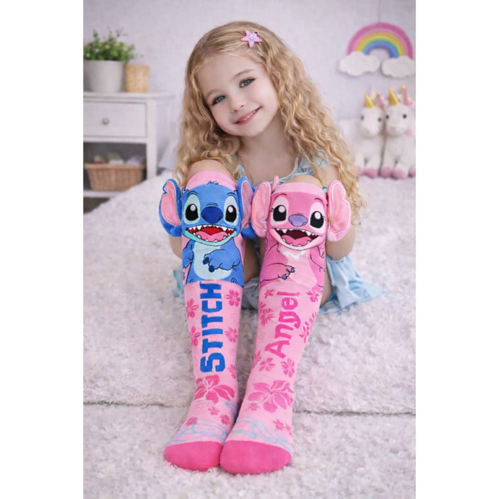 Meia Divertida 3d Stitch Angel Personagem Infantil/Criança