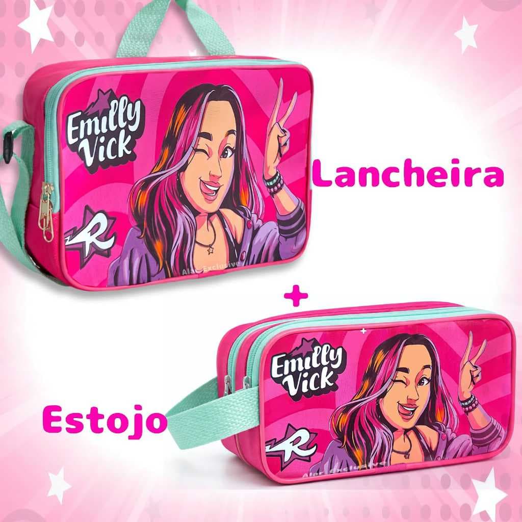 Kit Emilly Vick Lancheira + Estojo Com Dois Compartimentos