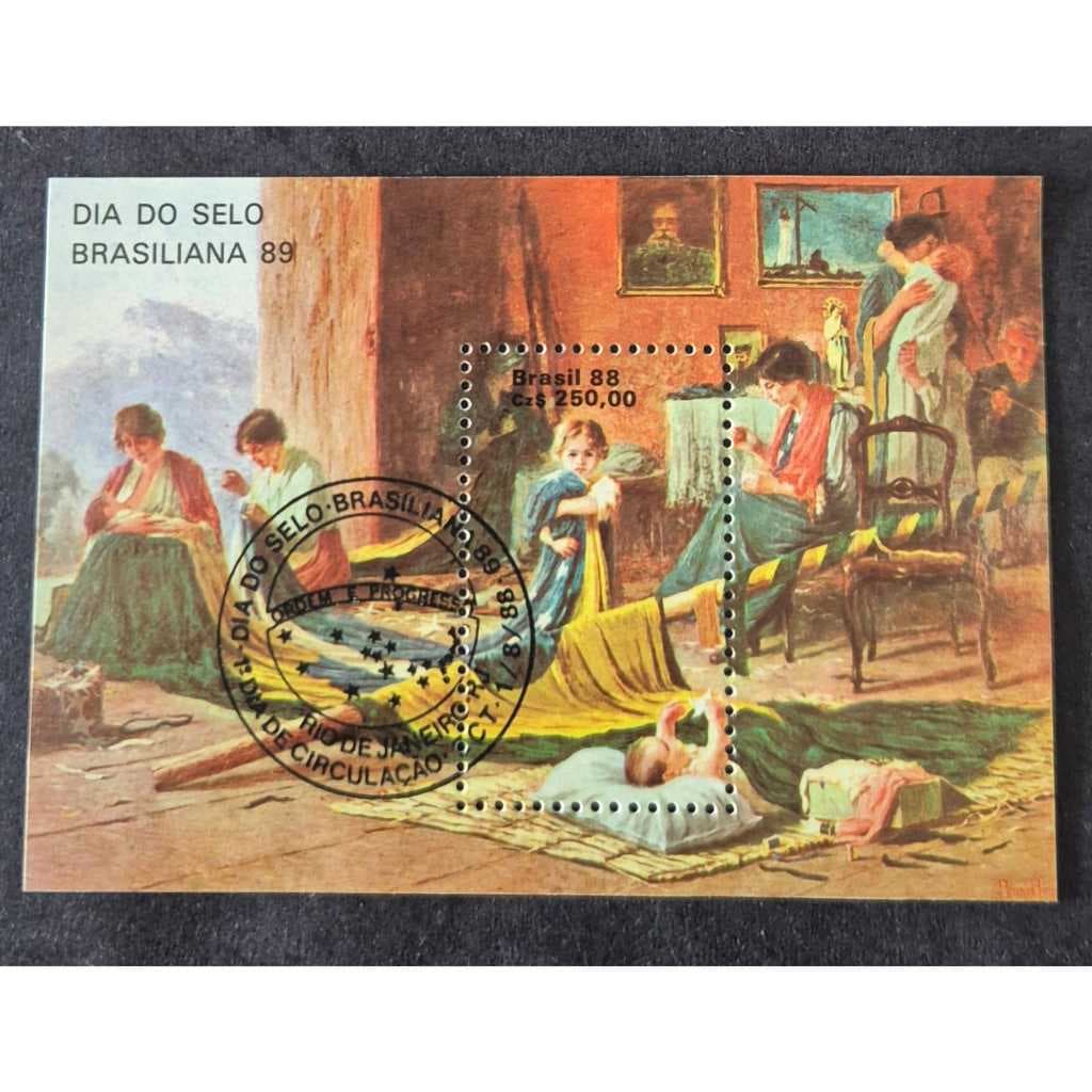 Bloco De Selos dos correios B-76 - Dia Do Selo - 1989 - Com carimbo de 1º dia de circulação.