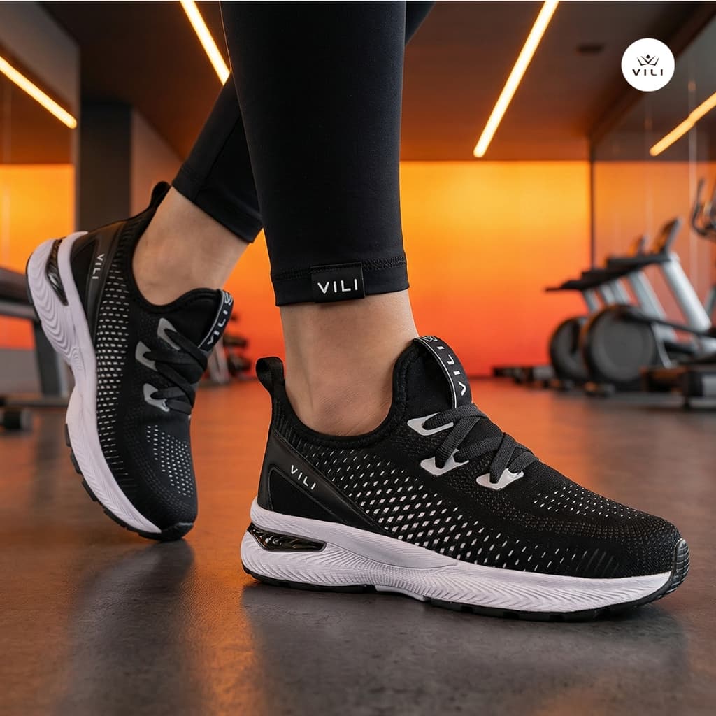 Tênis Feminino Vili Podium Esportivo Academia Caminhada Preto