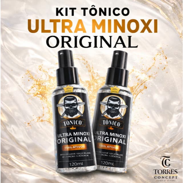 Kit 2x Tônico D’lust Ultra Minoxi 120ml Original - Kit Crescimento Capilar e Barba Homem e Mulher