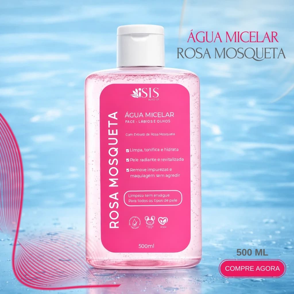 Água Micelar Rosa Mosqueta 500 ml Isis Make-up