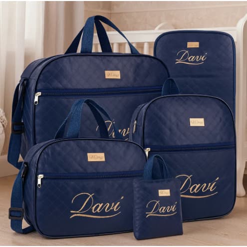 Kit Bolsa Maternidade 5 peças Personalizado Saída Maternidade Menina/menino