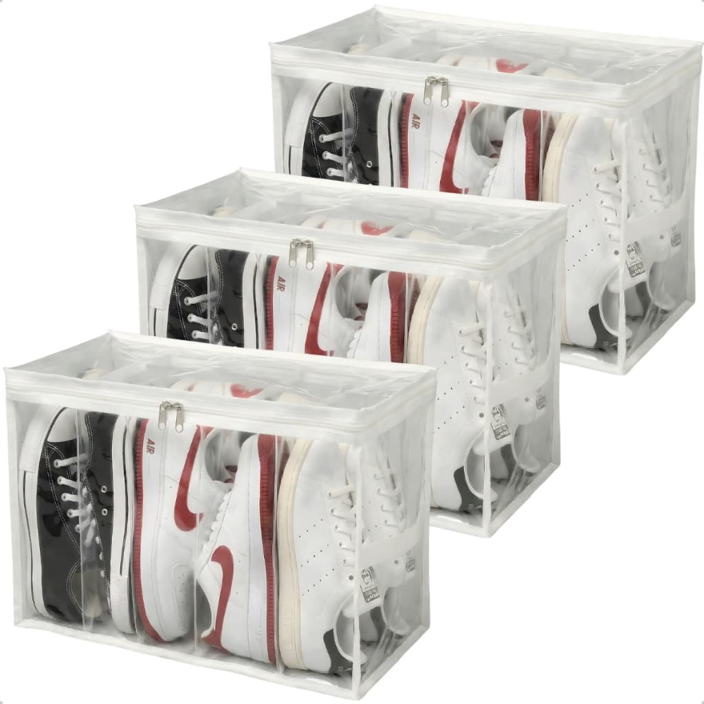 Kit 3 Colmeia Fechada Organizadora Sapatos Tenis Bolsa Vertical 44x24x32 Com Zíper