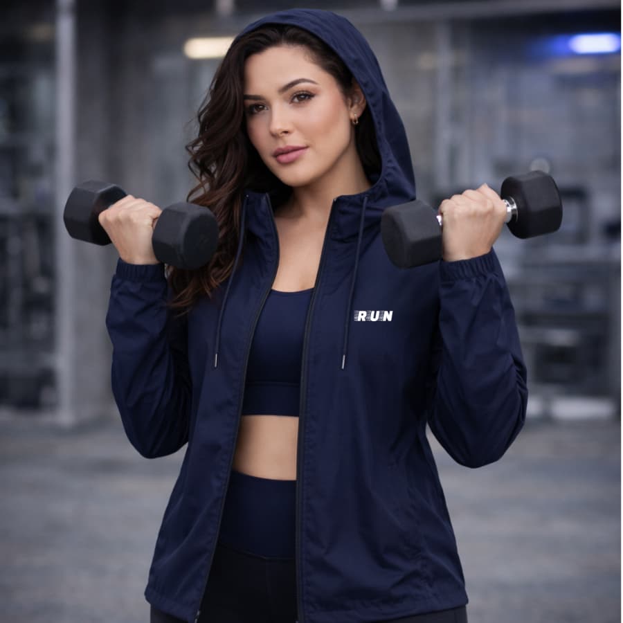Jaqueta Corta Vento Feminina Plus Size Original Run Training Tamanho P ao G4 Capuz Impermeável