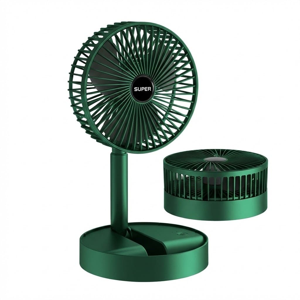 Ventilador Portátil Dobrável 180° USB Recarregável 6h de Uso Silencioso 3 Velocidades Mesa Doméstico