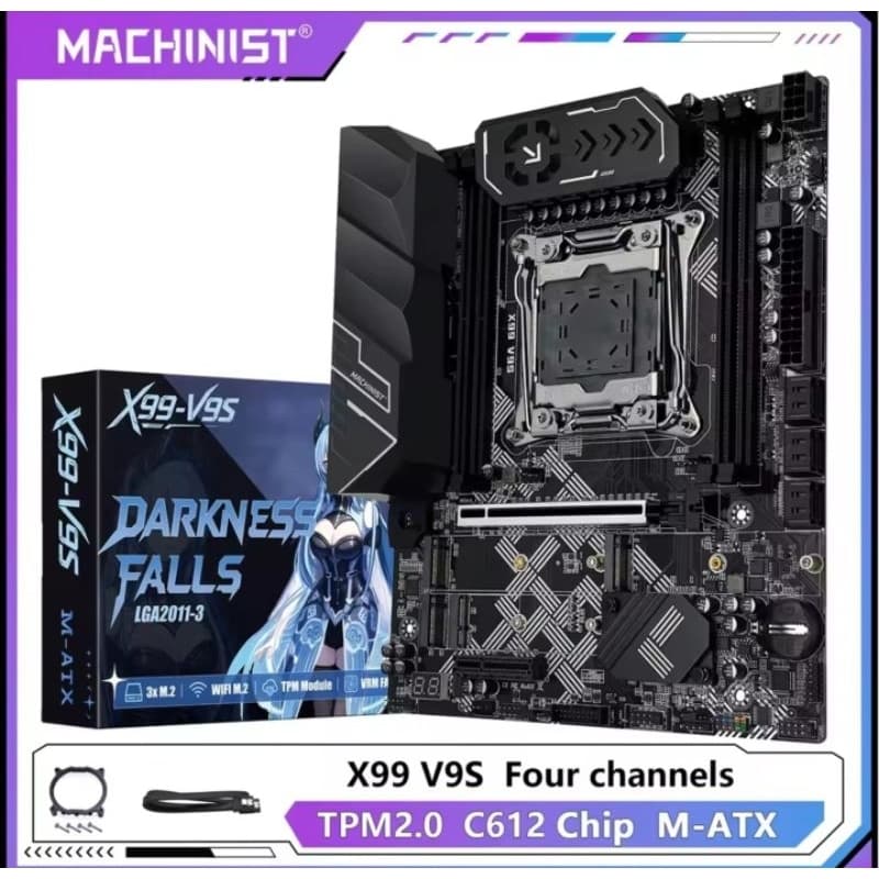 MACHINIST X99 V9S Placa-mãe Suporte TPM2.0 LGA 2011-3 Xeon E5 cpu DDR4 RAM C612 chip com 3 * NVME M.2 slot SATA3.0 USB3.