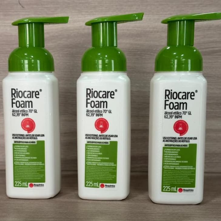 Kit C/3 Und Riocare Foam Antisséptico 225ml - Rioquimica
