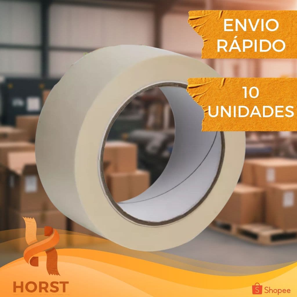 10 ROLOS DE FITA CREPE BRANCA LARGA 45MM X 50 METROS - USO GERAL PROFISSIONAL