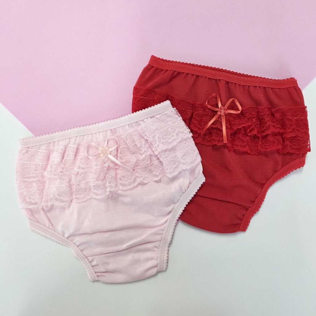 Kit c/2 Calcinha Bebê Bunda Rica Pequena Flor