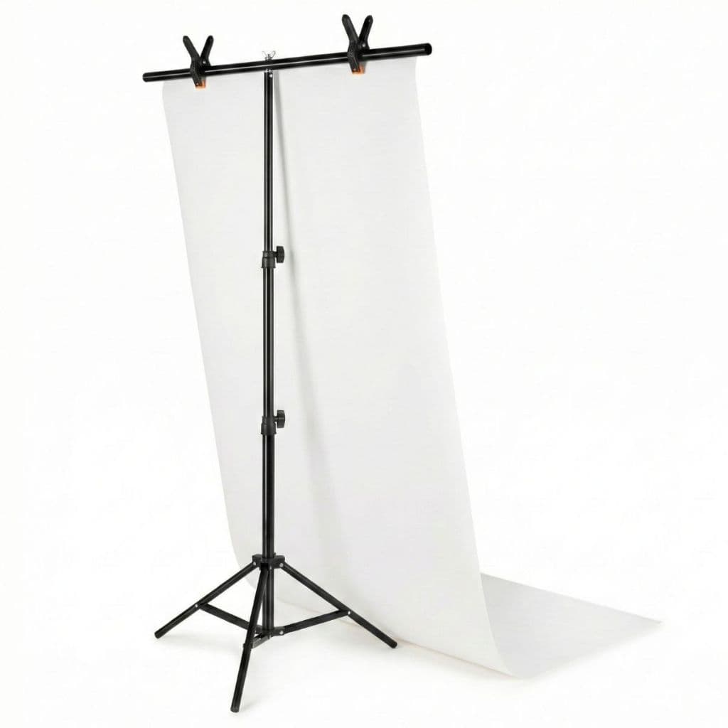 Suporte T para Fundo Infinito de PVC ou Tecido 68cmx2m TPFoto com Grampos Clamp