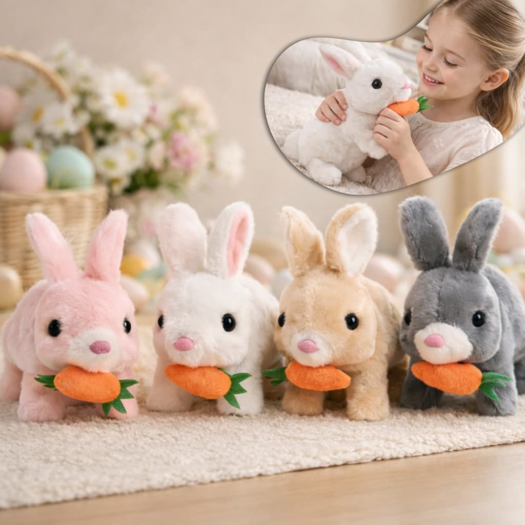 Brinquedo de Pelúcia Coelhinho Elétrico – Projetado para Crianças, Traz Diversão Interativa Pascoa