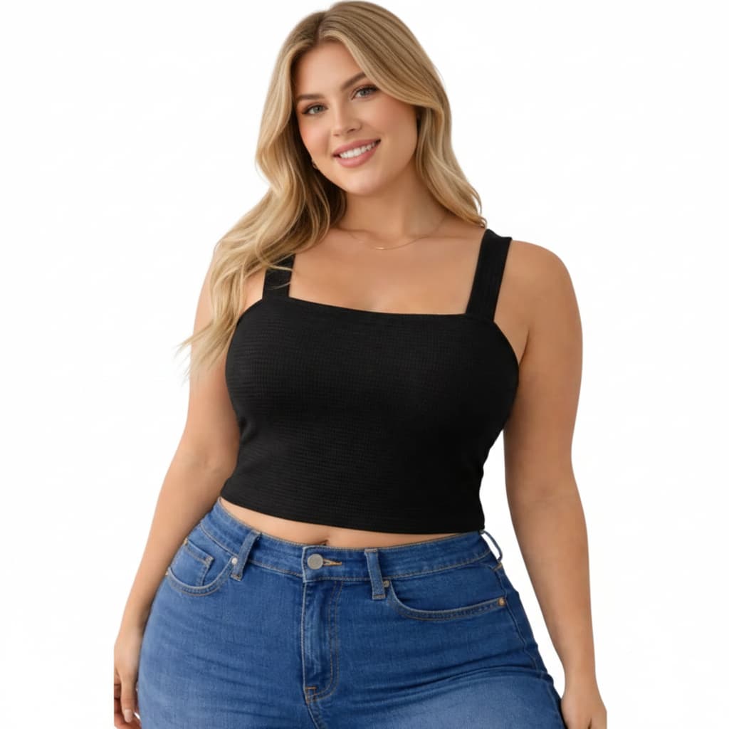 Cropped Blusa  Plus Size Top Alcinha Blusa Regata Blusinha Com Frente Dupla  Alcinha Com Frente Dupla P020