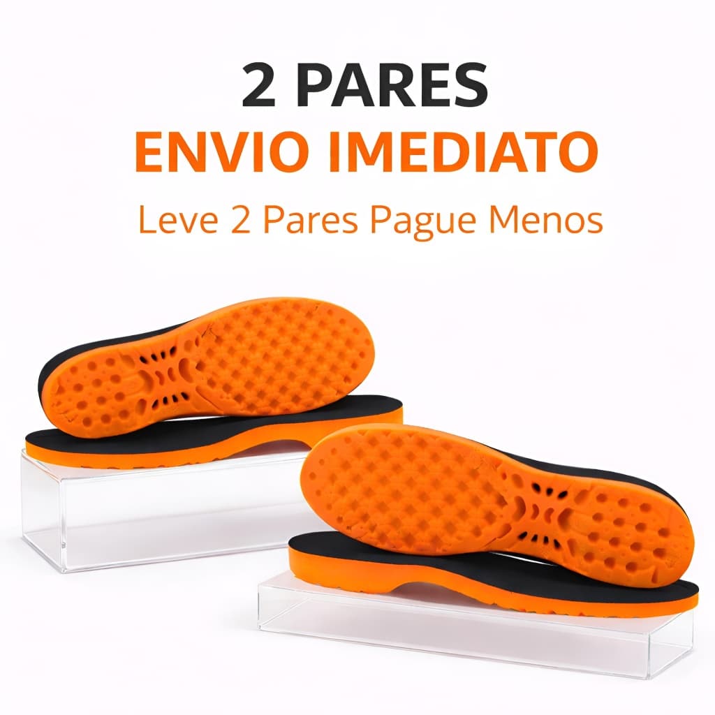 Palmilha Ortopédica Gel PU 2 Pares Para Bota Segurança Trabalho Absorção de Impacto Resolve Dores