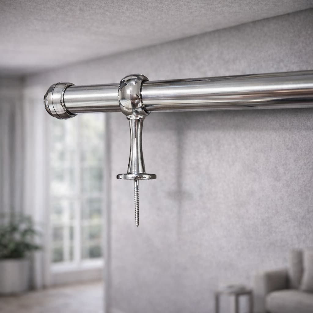 Varão de Cortinas com Suportes Cromado 28mm | Direto de Fabrica | AcessórioCortinas|Envio Rápido