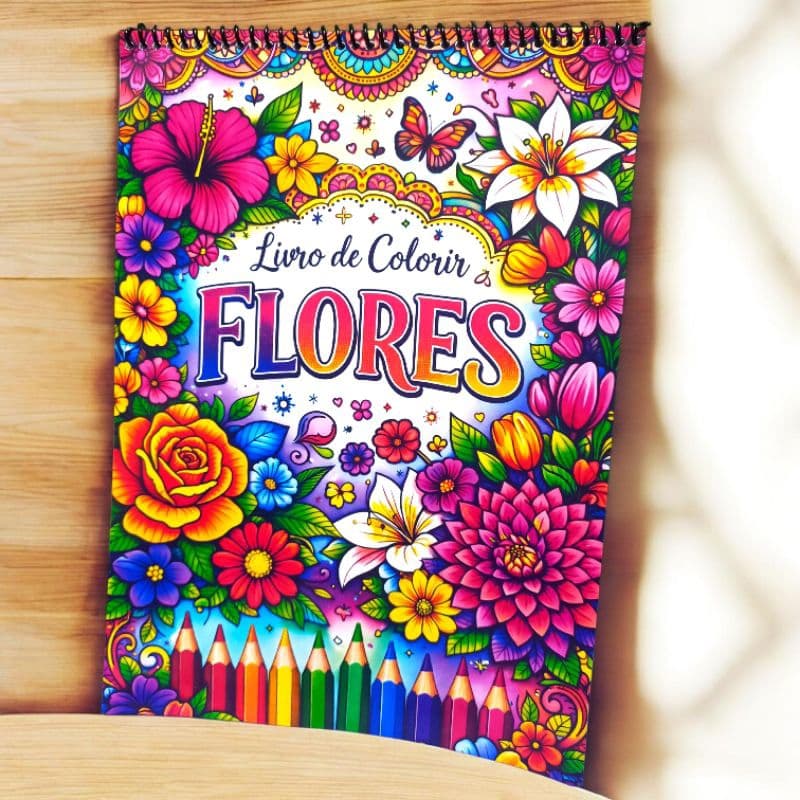 Livro de Colorir – Flores | Adultos | Tamanho "A4"