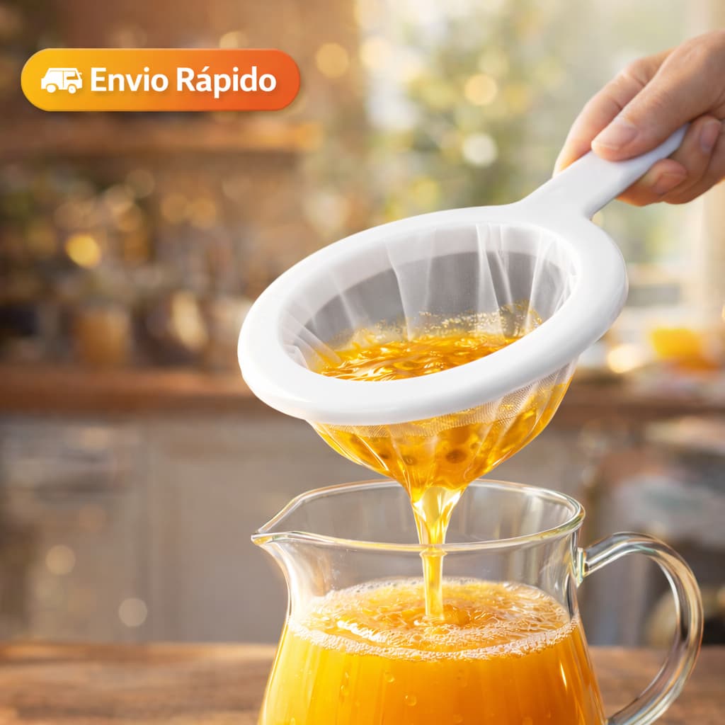 Malha Filtrante Reutilizável 200 Micras - Ideal para Leite, Soja, Iogurte e Chá