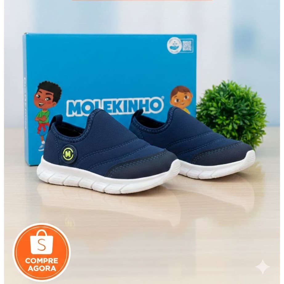 Tênis Infantil Masculino Molekinho Calce Fácil Sem Cadarço