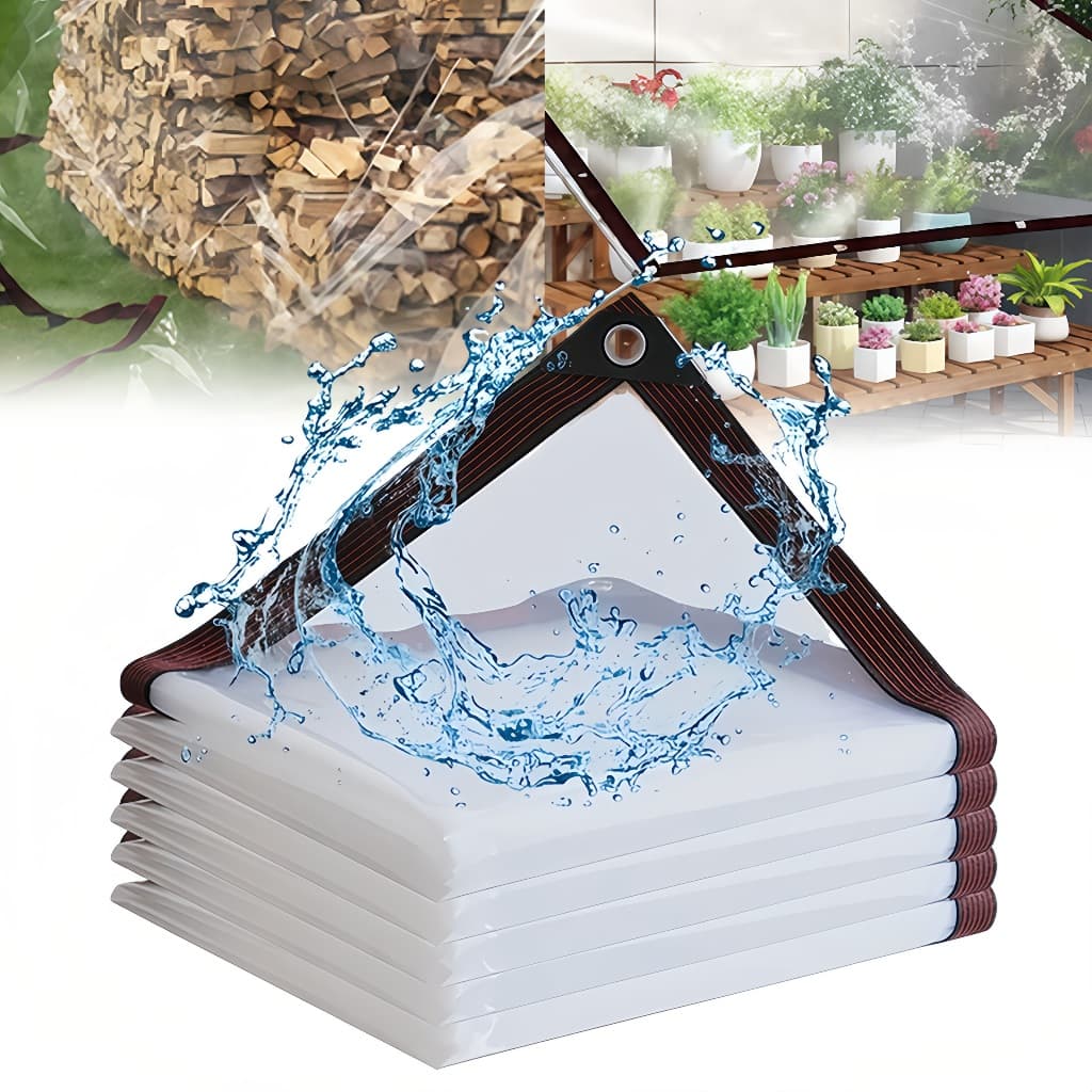 Lona Transparente Impermeável Reforçada Cobertura para Portas e Terraços Garagem e Proteção de Hortas