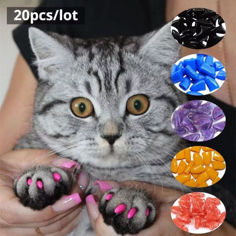20 unha para gato que nao sai pra rua  Unha macio Garra pet Patas Macias  com Cola  XS S M L para animais de estimação