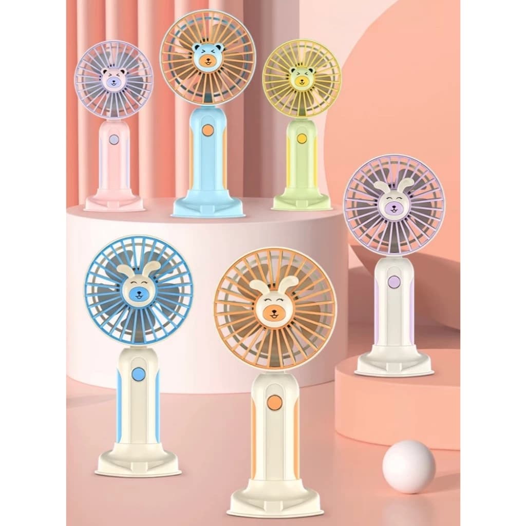 Mini Ventilador De Mão Portátil Recarregável Usb com suporte Para Escritório urso