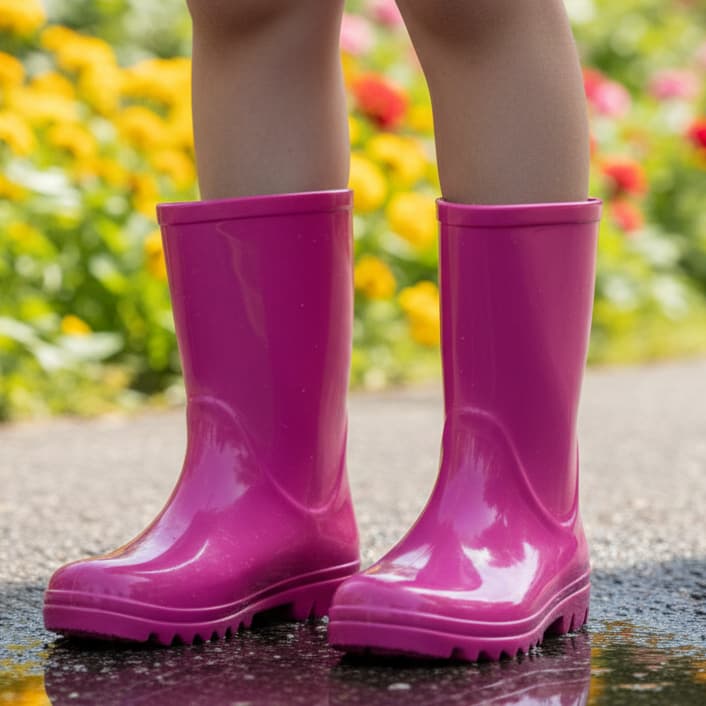 Galocha infantil Botinha de Chuva Cano Longo Meninos e Meninas Kids Moderno