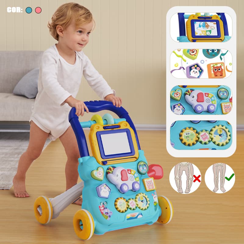 Andador Infantil Didático Musical Empurrador Bebê Quadro Magico Educativo Baby Style P20