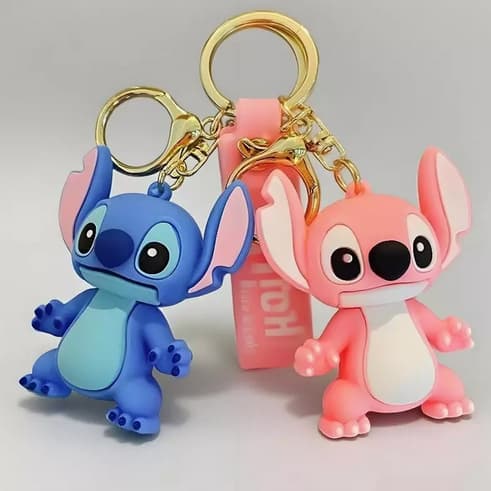 Chaveiros 3d Stitch Angel Silicone Personagem