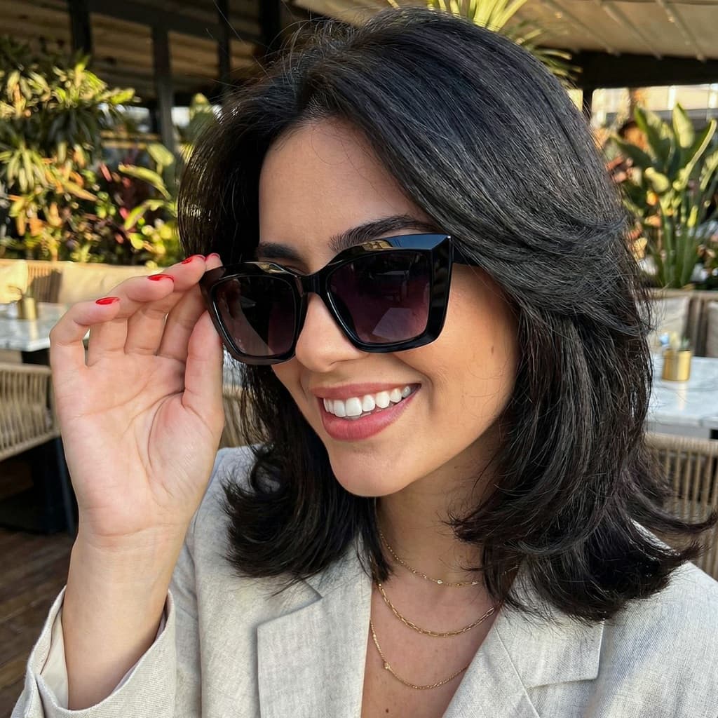 Óculos Feminino Escuros Várias Cores de Sol Oriteção UV400 Social Clássico