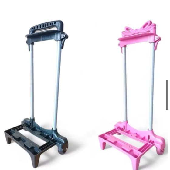 Carrinho para Mochila Escolar com 2 Hastes e Trava Tamanho Infantil com Rodinha de Silicone menina menino.