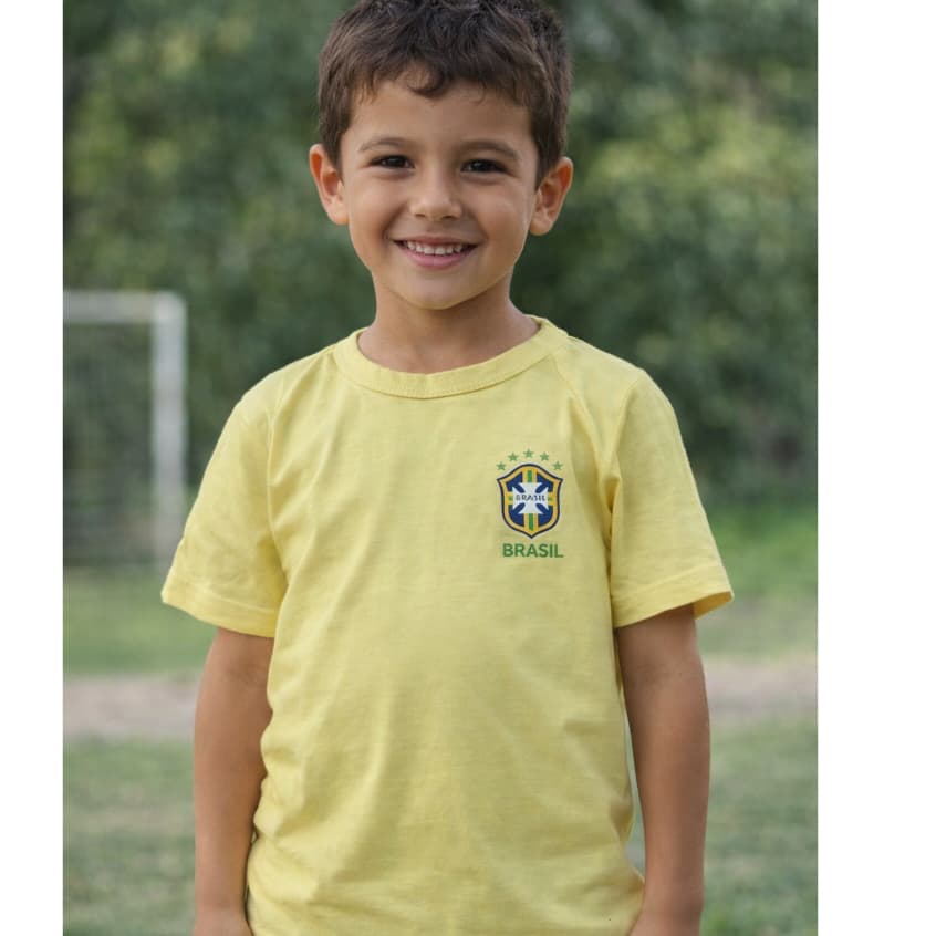 Camisa Brasil Copa Do Mundo Futebol Infantil Unissex Tamanho 1 ao 8