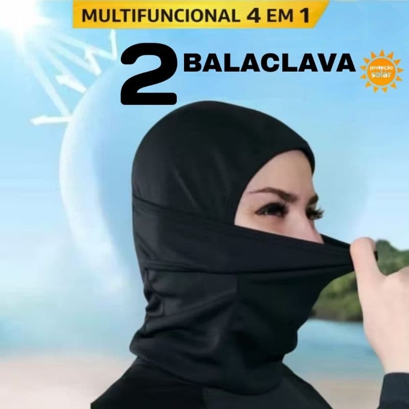 Balaclava Touca ninja Multifuncional 4 em 1 Capuz térmica Lã dupla face Unissex