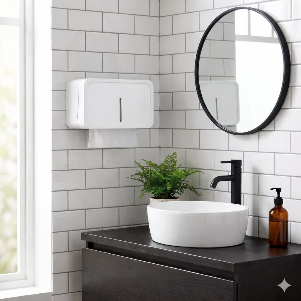 Toalheiro Interfolha De Parede Para Banheiro Preto